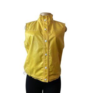N.R.I Yellow Sleeveless Button Down Vest Jacket W Adjustable Hem Sz 6
